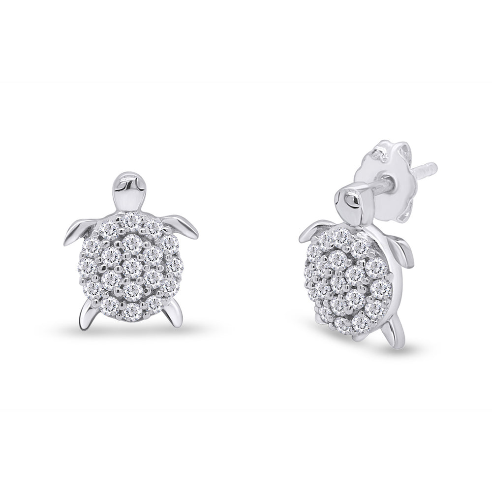 
                      
                        Round Cut White Cubic Zirconia Animals Stud Earrings For Women In 925 Sterling Silver
                      
                    