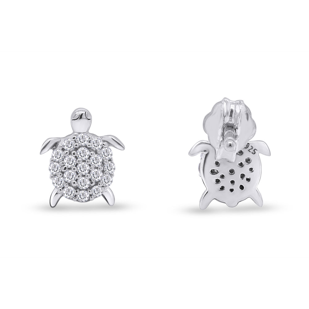 
                      
                        Round Cut White Cubic Zirconia Animals Stud Earrings For Women In 925 Sterling Silver
                      
                    