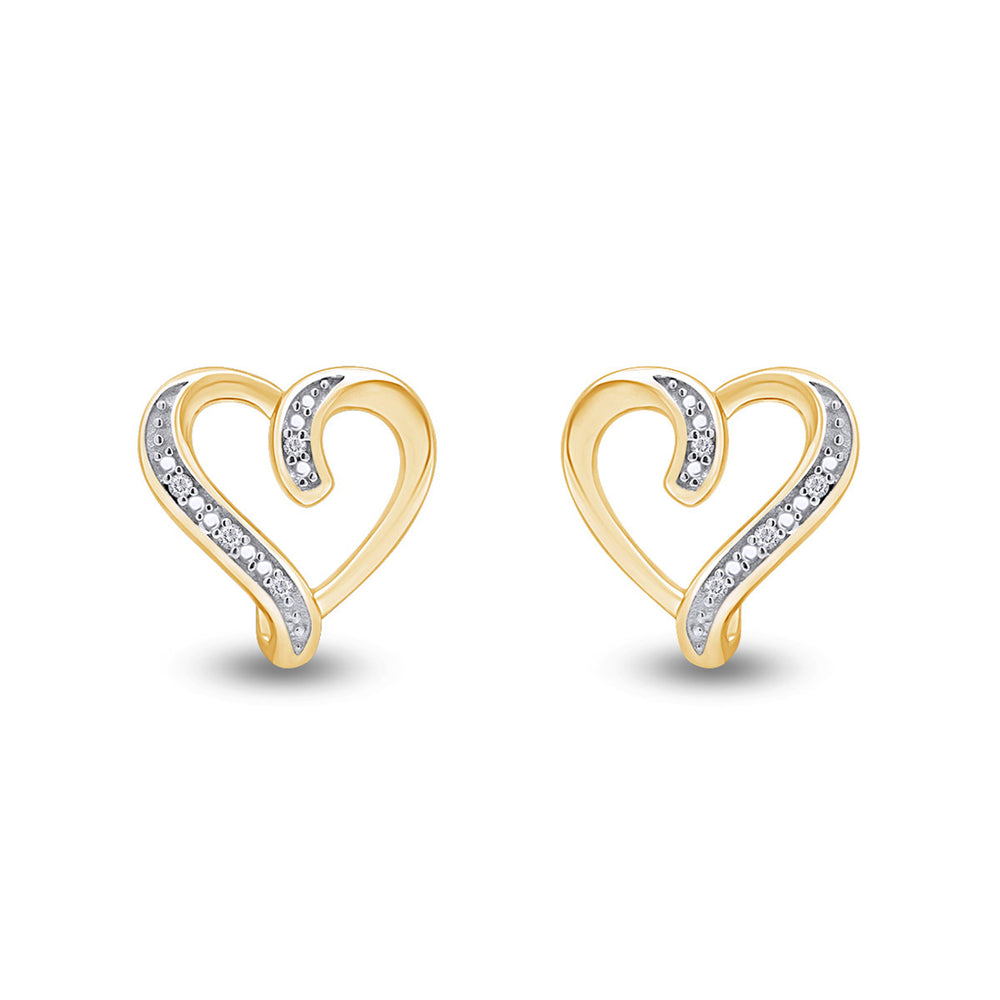 
                      
                        Round Cut White Natural Diamond Accent Heart Stud Earrings For Women In 925 Sterling Silver
                      
                    