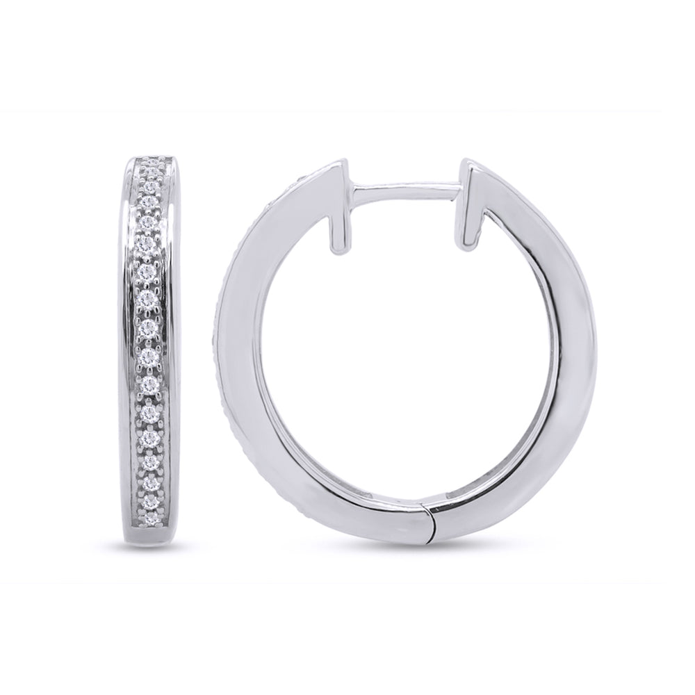 
                      
                        1/10 CT Round Cut White Natural Diamond Hoop Earrings for Women in 925 Sterling Silver (0.10 Cttw)
                      
                    