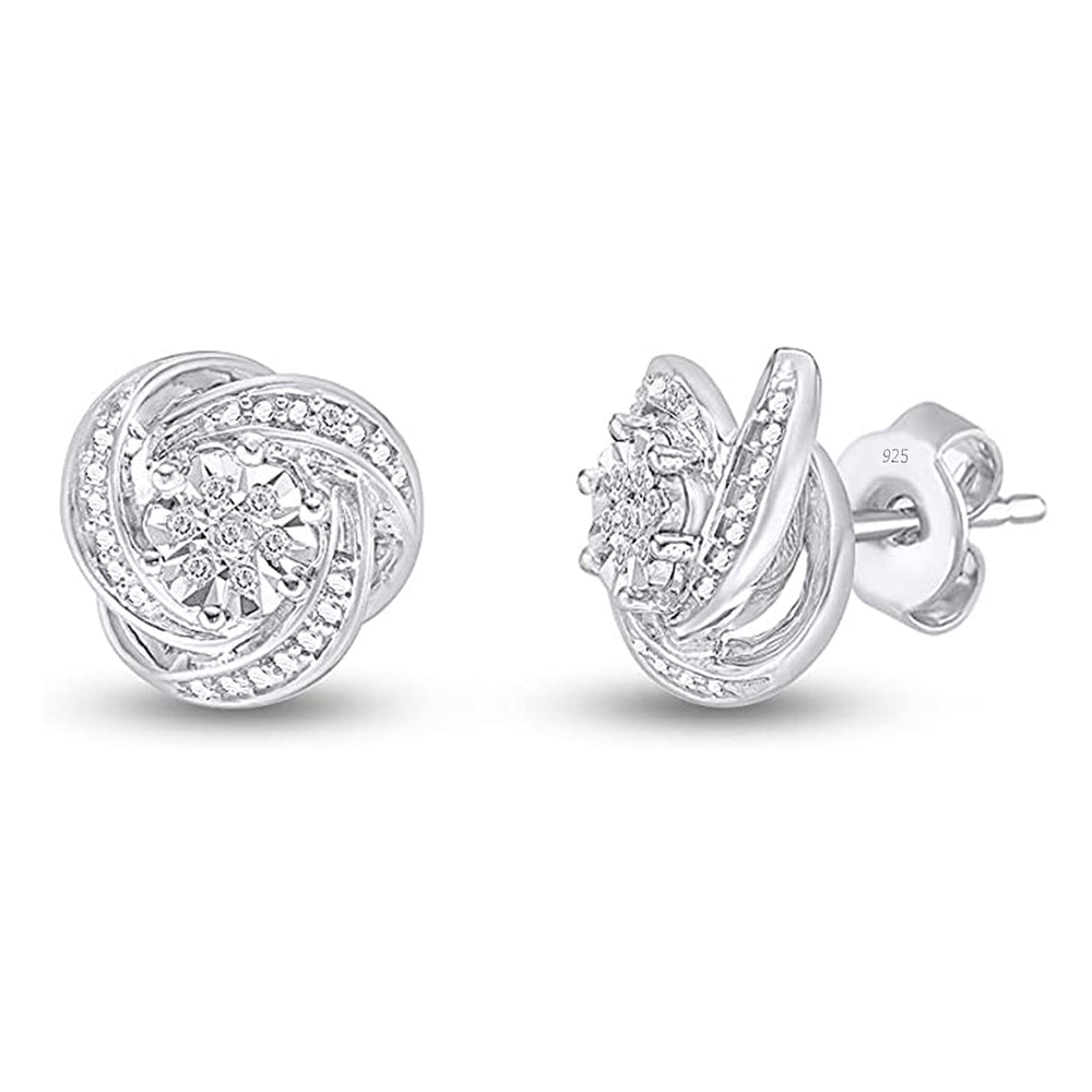 
                      
                        1/20 Carat Round Cut Natural Diamond Swirl Stud Earrings in 925 Sterling Silver (0.05 Cttw)
                      
                    