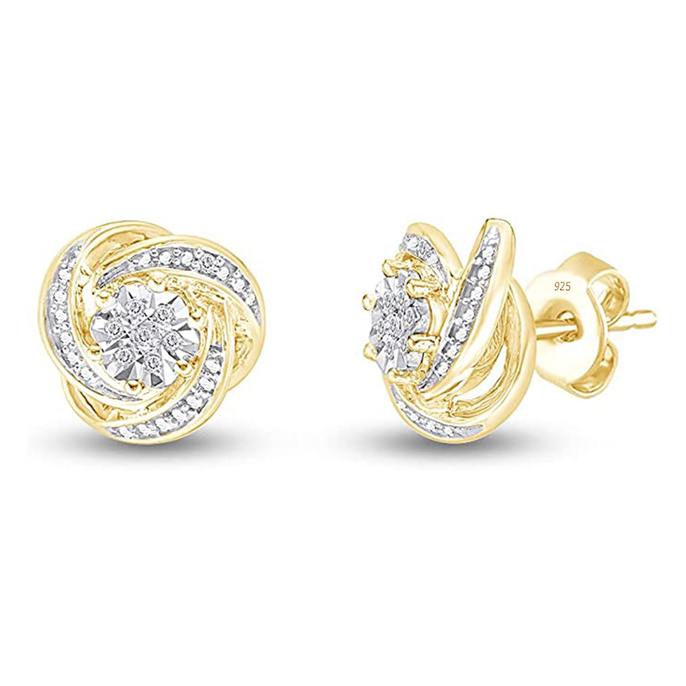 
                      
                        1/20 Carat Round Cut Natural Diamond Swirl Stud Earrings in 925 Sterling Silver (0.05 Cttw)
                      
                    