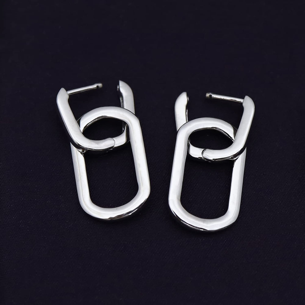 
                      
                        Double Chain Link Drop Earrings for Women in 925 Sterling Silver
                      
                    