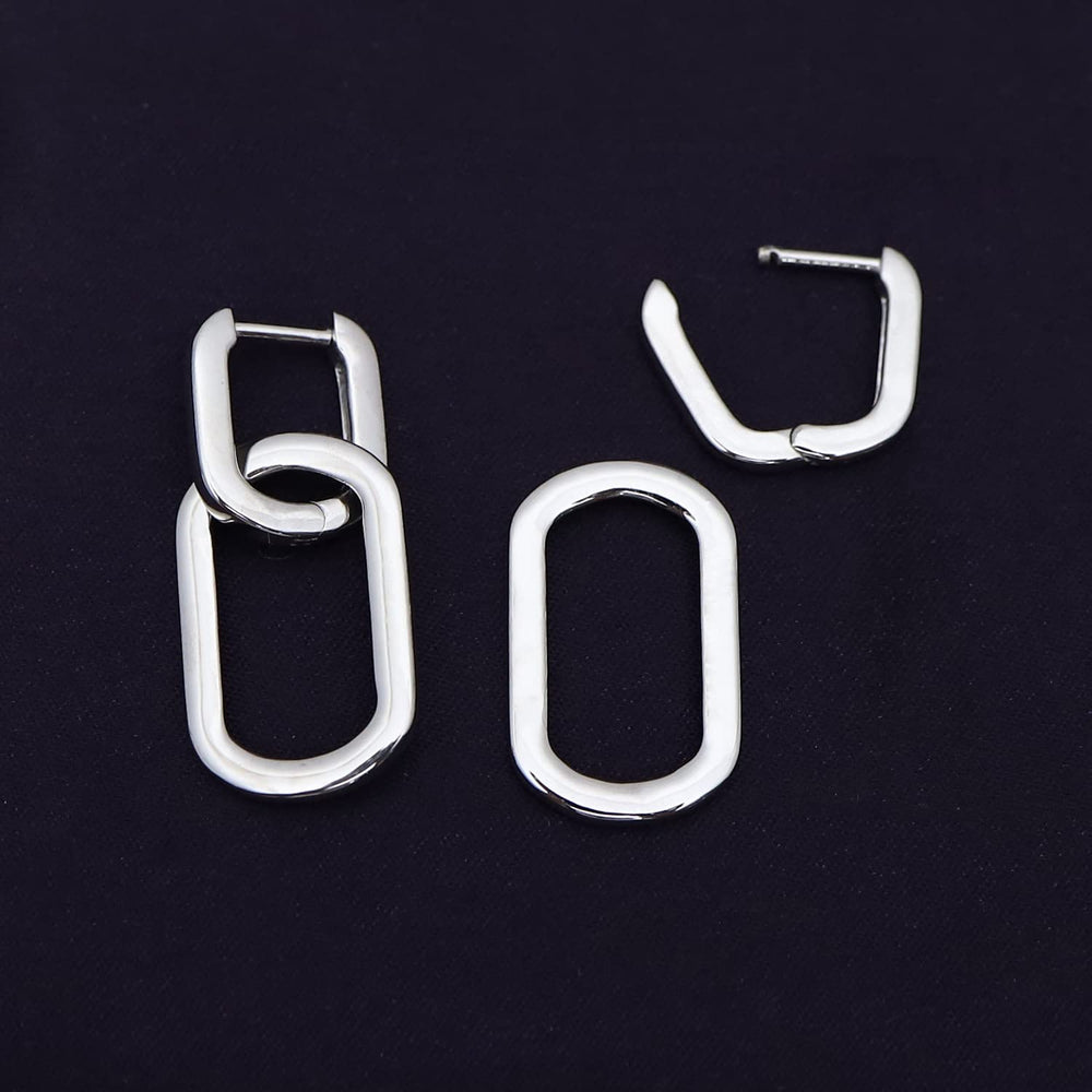 
                      
                        Double Chain Link Drop Earrings for Women in 925 Sterling Silver
                      
                    