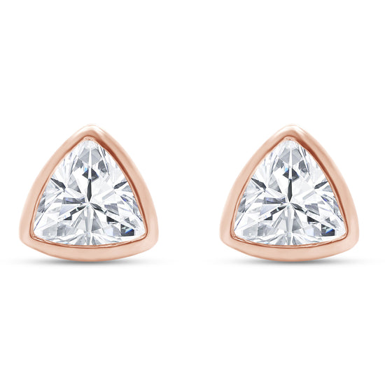 Load image into Gallery viewer, 2 1/5 Carat 7MM Trillion Cut Lab Created Moissanite Diamond Push Back Stud Earrings In 925 Sterling Silver (2.20 Cttw)
