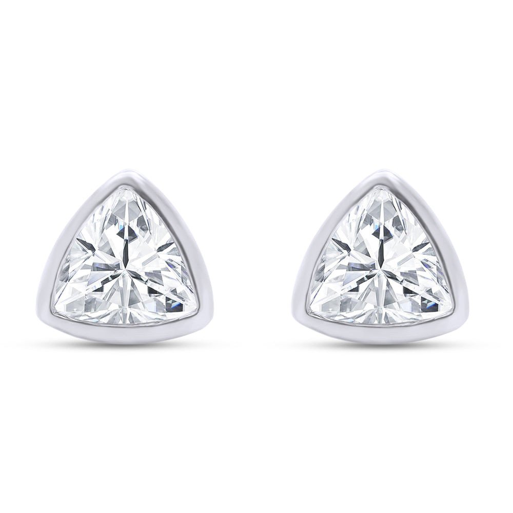 
                      
                        2 1/5 Carat 7MM Trillion Cut Lab Created Moissanite Diamond Push Back Stud Earrings In 925 Sterling Silver (2.20 Cttw)
                      
                    