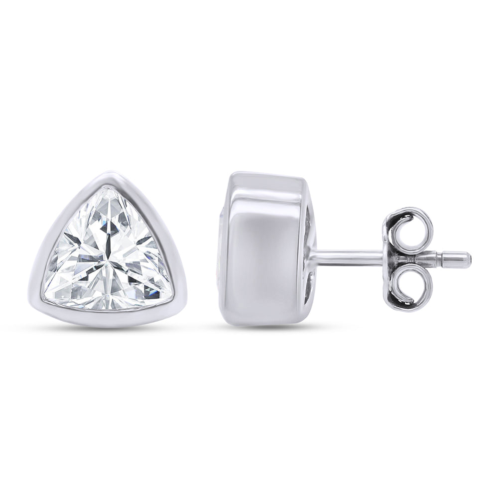 
                      
                        2 1/5 Carat 7MM Trillion Cut Lab Created Moissanite Diamond Push Back Stud Earrings In 925 Sterling Silver (2.20 Cttw)
                      
                    