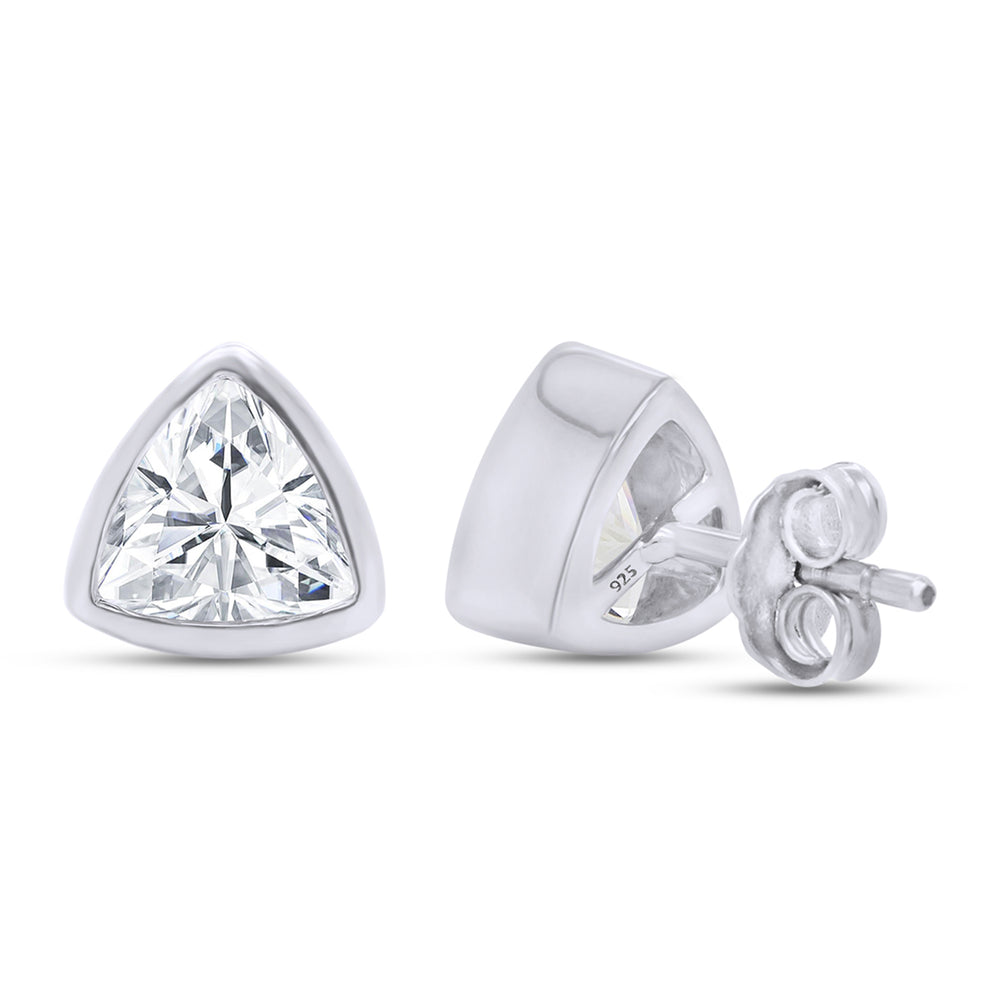 
                      
                        2 1/5 Carat 7MM Trillion Cut Lab Created Moissanite Diamond Push Back Stud Earrings In 925 Sterling Silver (2.20 Cttw)
                      
                    