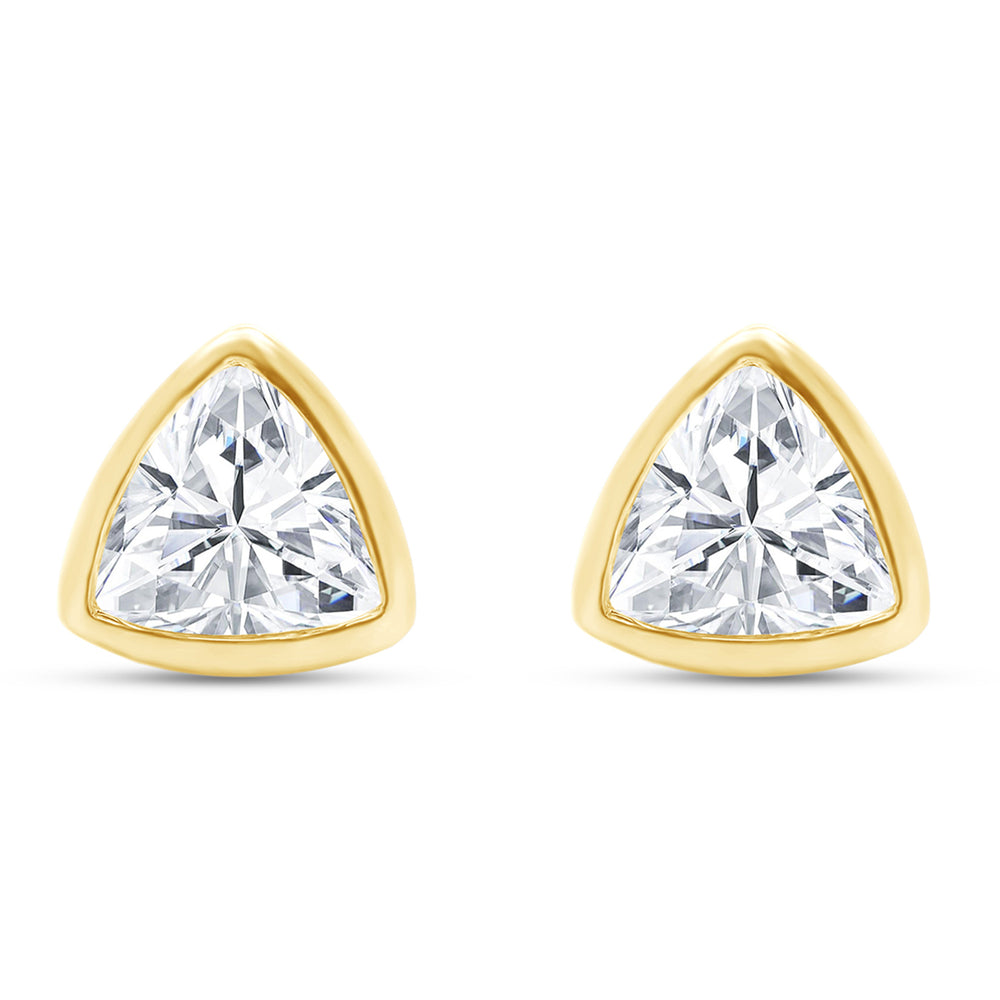 
                      
                        2 1/5 Carat 7MM Trillion Cut Lab Created Moissanite Diamond Push Back Stud Earrings In 925 Sterling Silver (2.20 Cttw)
                      
                    