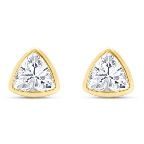 Load image into Gallery viewer, 2 1/5 Carat 7MM Trillion Cut Lab Created Moissanite Diamond Push Back Stud Earrings In 925 Sterling Silver (2.20 Cttw)
