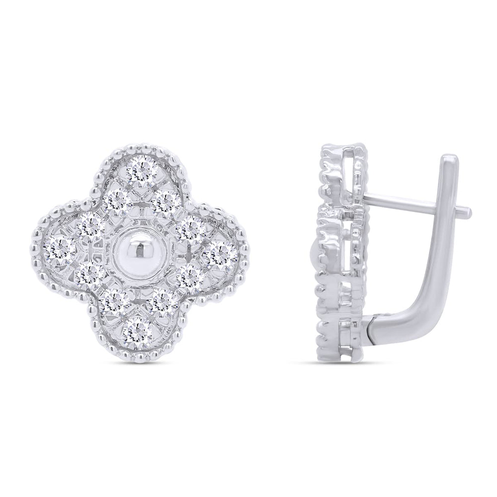 
                      
                        1 Carat Lab Created Moissanite Diamond Flower Stud Earrings In 925 Sterling Silver (1 Cttw)
                      
                    