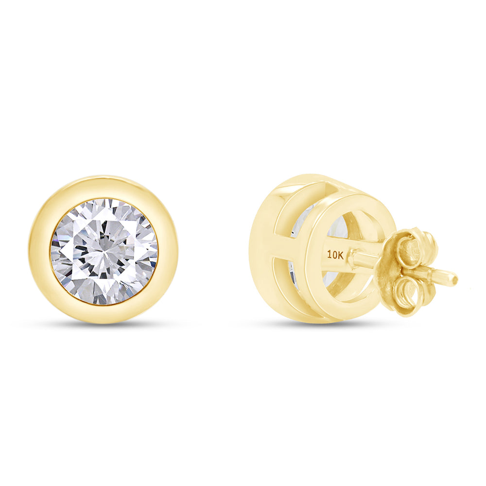 
                      
                        1 8/9 Carat Lab Created Moissanite Diamond Push Back Solitaire Stud Earrings In 10K Solid Gold (1.90 Cttw)
                      
                    