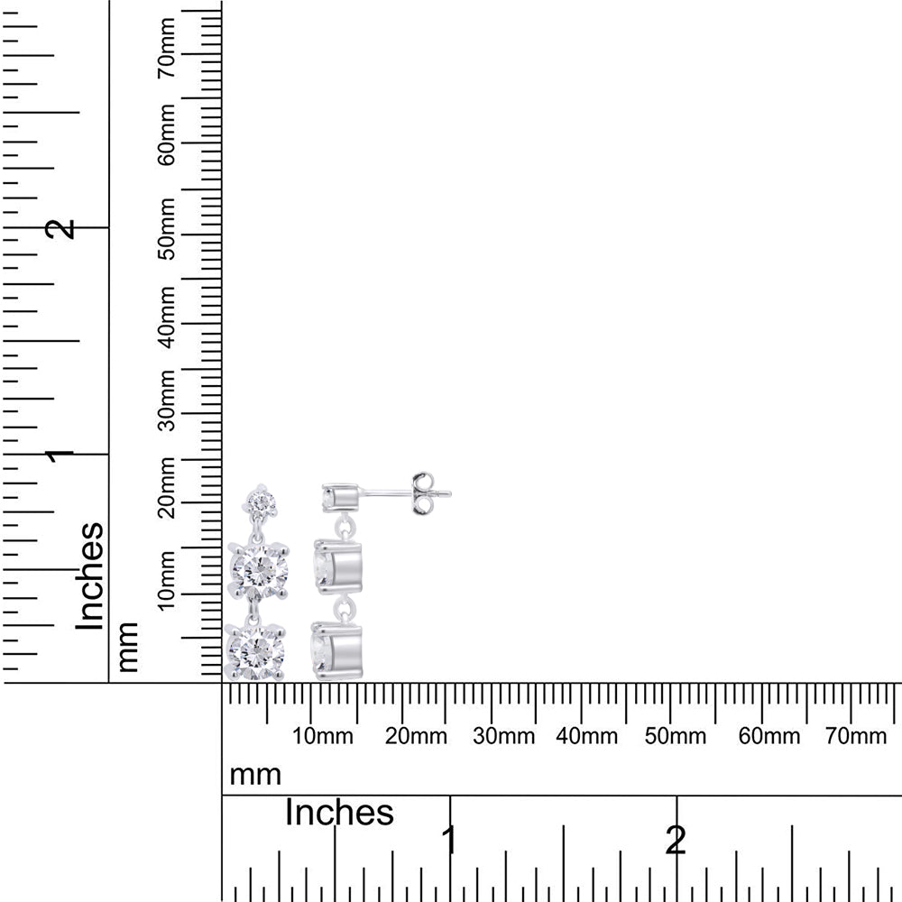 
                      
                        3 1/5 Carat Lab Created Moissanite Diamond 3-Stone Drop Earrings In 10K Or 14K Solid Gold (3.20 Cttw)
                      
                    