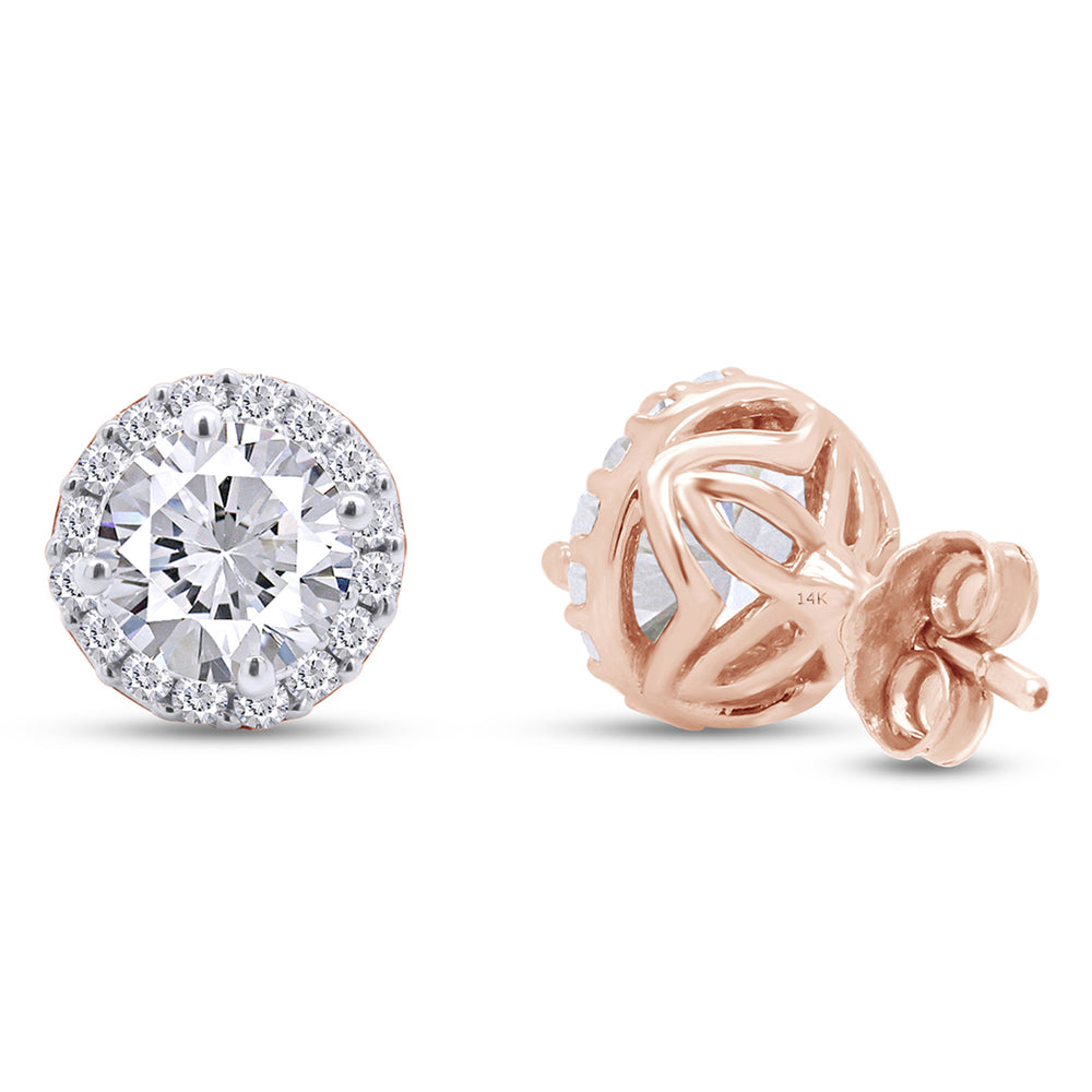 
                      
                        1 4/5 Carat Lab Created Moissanite Diamond Push Back Halo Stud Earrings in 10K or 14K Solid Gold For Women (1.80 Cttw)
                      
                    