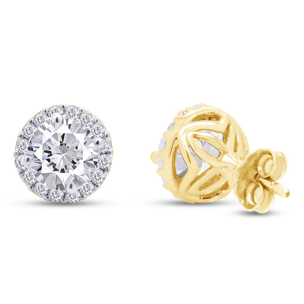 
                      
                        1 4/5 Carat Lab Created Moissanite Diamond Push Back Halo Stud Earrings in 10K or 14K Solid Gold For Women (1.80 Cttw)
                      
                    