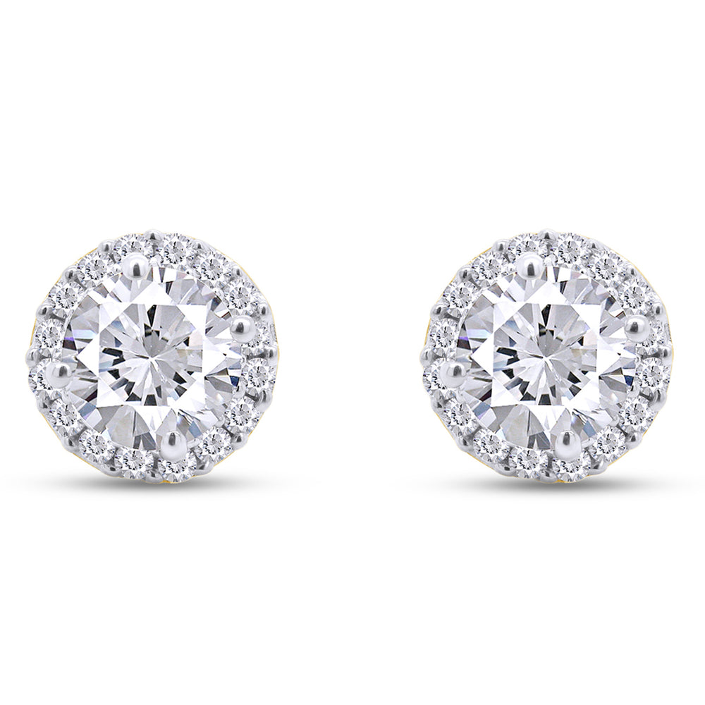 
                      
                        1 4/5 Carat Lab Created Moissanite Diamond Push Back Halo Stud Earrings in 10K or 14K Solid Gold For Women (1.80 Cttw)
                      
                    