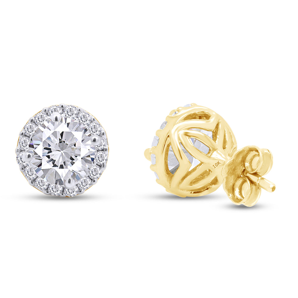 
                      
                        1 4/5 Carat Lab Created Moissanite Diamond Push Back Halo Stud Earrings in 10K or 14K Solid Gold For Women (1.80 Cttw)
                      
                    