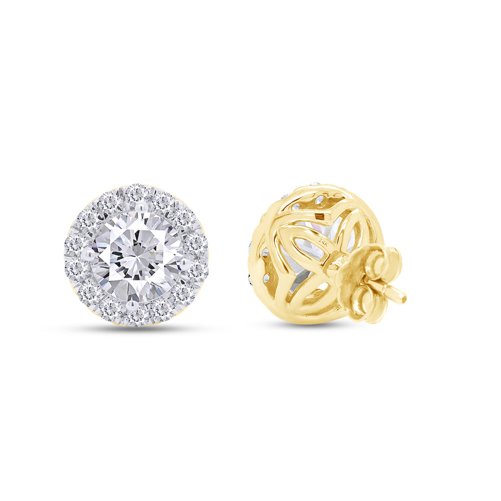 
                      
                        3 1/7 Carat Lab Created Moissanite Diamond Push Back Halo Studs Earrings in 10K or 14K Solid Gold For Women (3.15 Cttw)
                      
                    