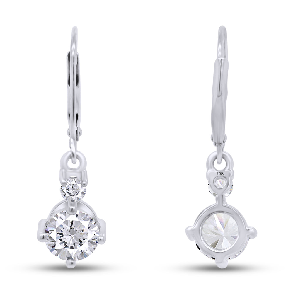 
                      
                        2.10 Carat Lab Created Moissanite Diamond Lever Back Dangle Drop Earrings For Women In 10K Solid Gold
                      
                    