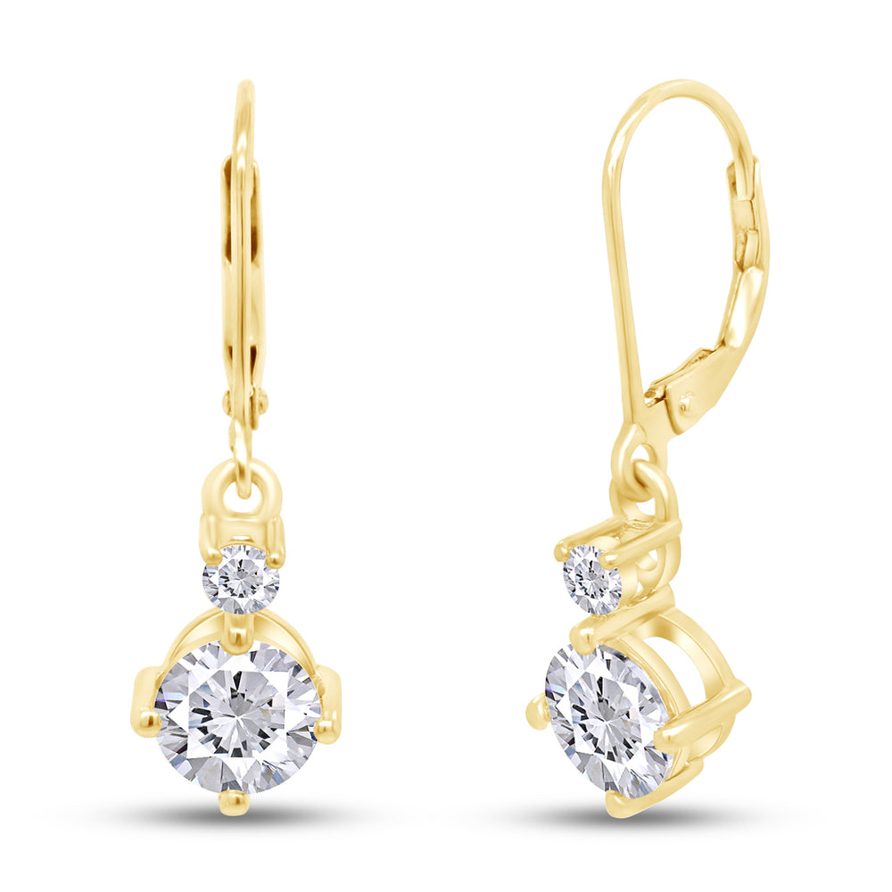 
                      
                        2.10 Carat Lab Created Moissanite Diamond Lever Back Dangle Drop Earrings For Women In 10K Solid Gold
                      
                    