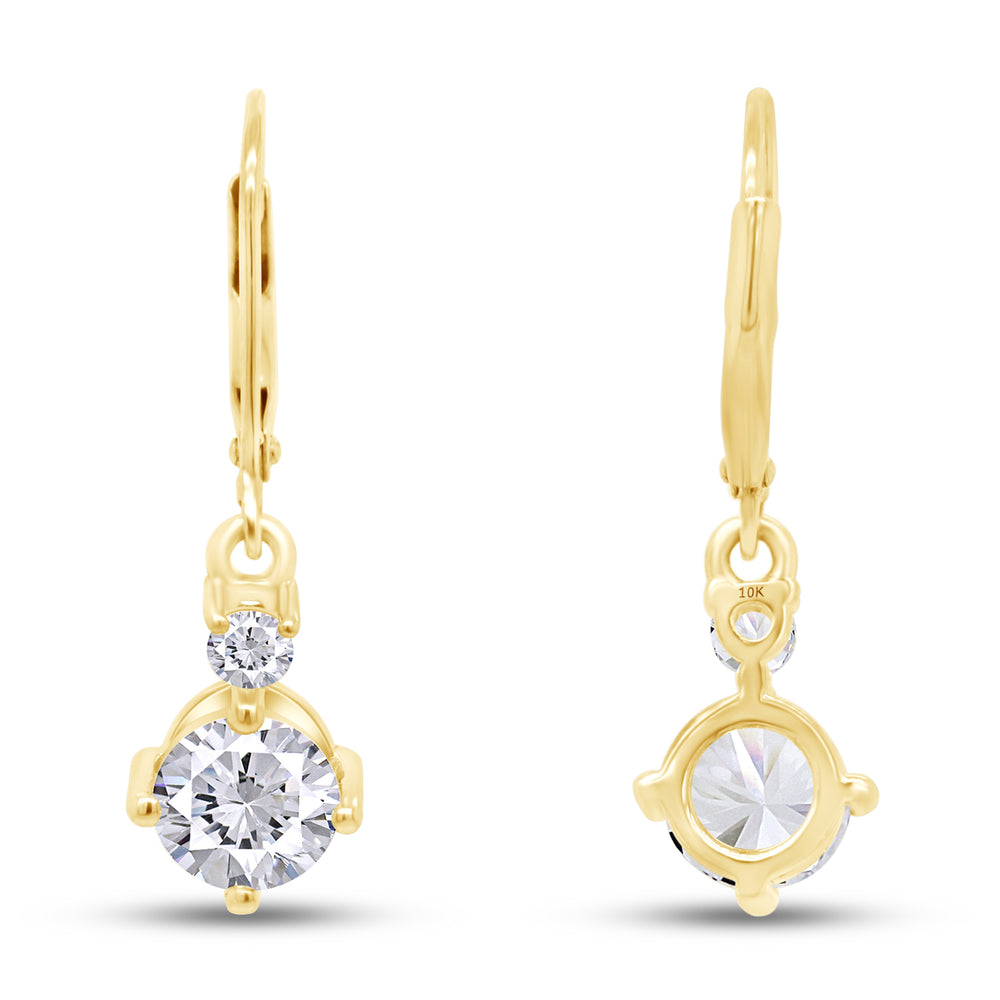 
                      
                        2.10 Carat Lab Created Moissanite Diamond Lever Back Dangle Drop Earrings For Women In 10K Solid Gold
                      
                    