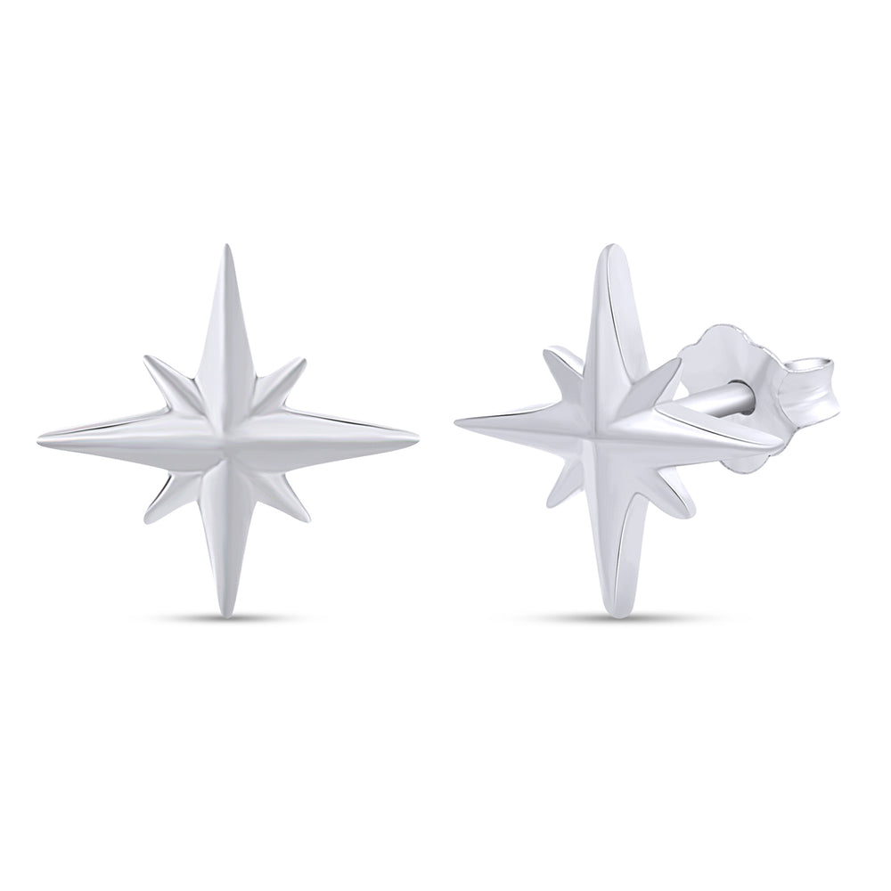 
                      
                        Dainty North Star Stud Earrings For Women In 925 Sterling Silver
                      
                    