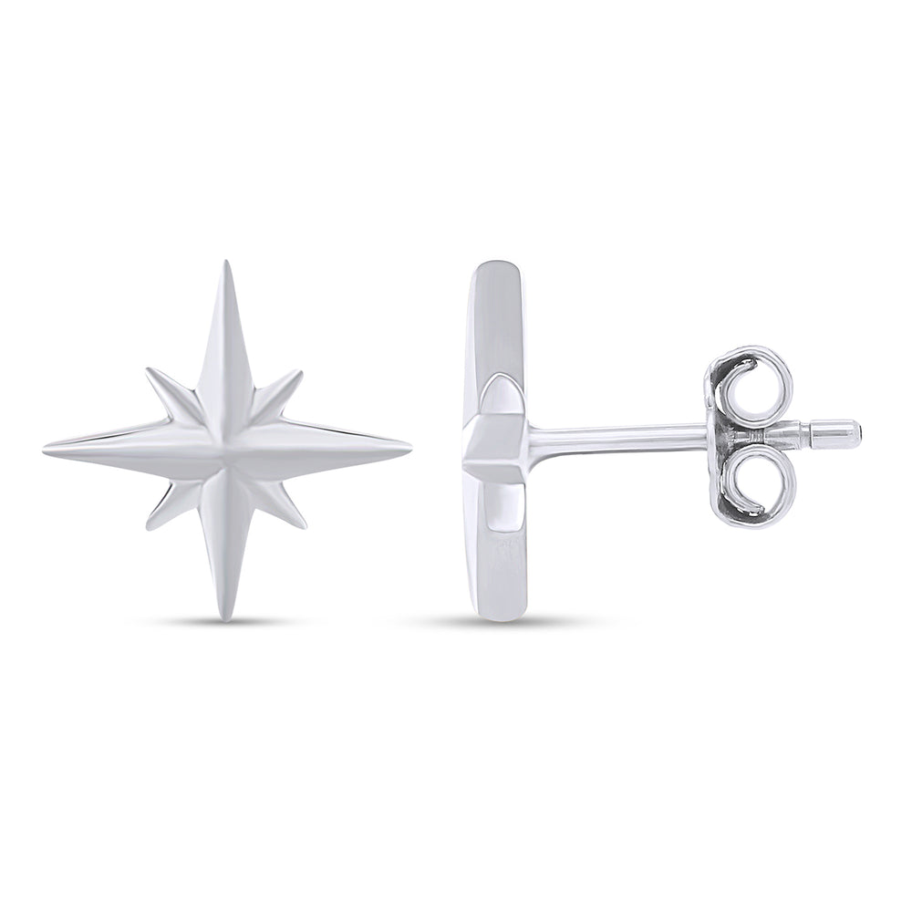 
                      
                        Dainty North Star Stud Earrings For Women In 925 Sterling Silver
                      
                    