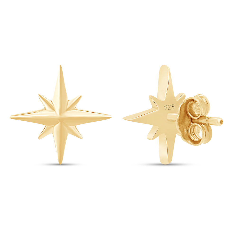 
                      
                        Dainty North Star Stud Earrings For Women In 925 Sterling Silver
                      
                    