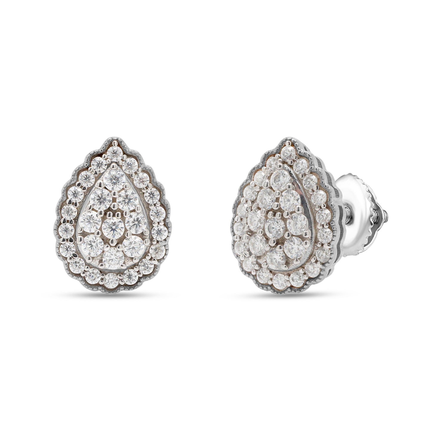 1/3 ct.t.w Lab Created Moissanite Diamond Teardrop Stud Earrings In 925 Sterling Silver (0.33 Cttw)