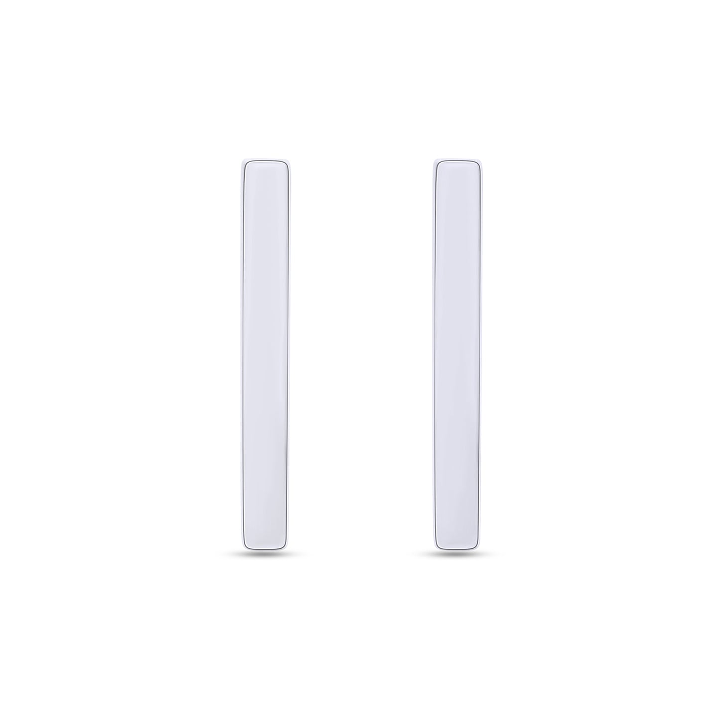 Rectangle Minimalist Geometric Hoop Earrings for Women in 925 Sterling Silver