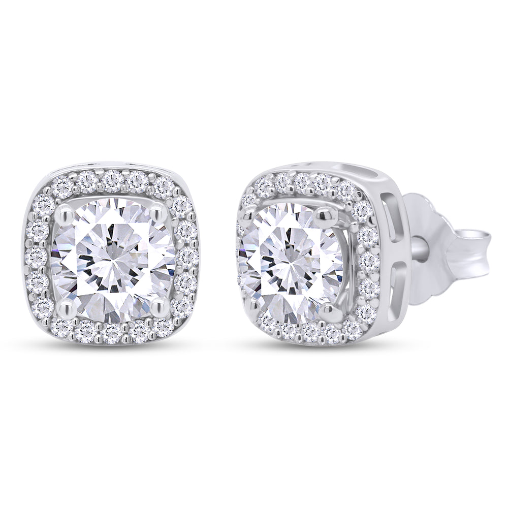 
                      
                        1 Carat Lab Created Moissanite Diamond Halo Stud Earring For Women In 925 Sterling Silver
                      
                    