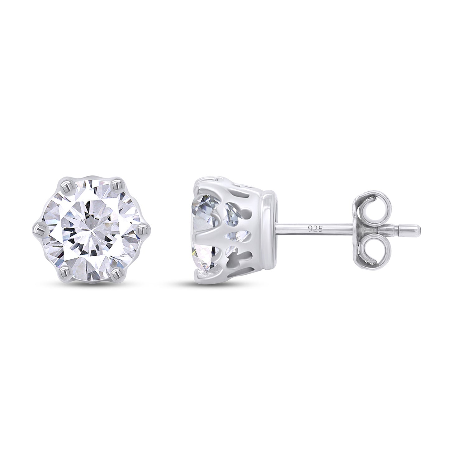 Load image into Gallery viewer, 2 Carat 6.5MM Lab Created Moissanite Diamond Solitaire Stud Earring For Men Women In 925 Sterling Silver
