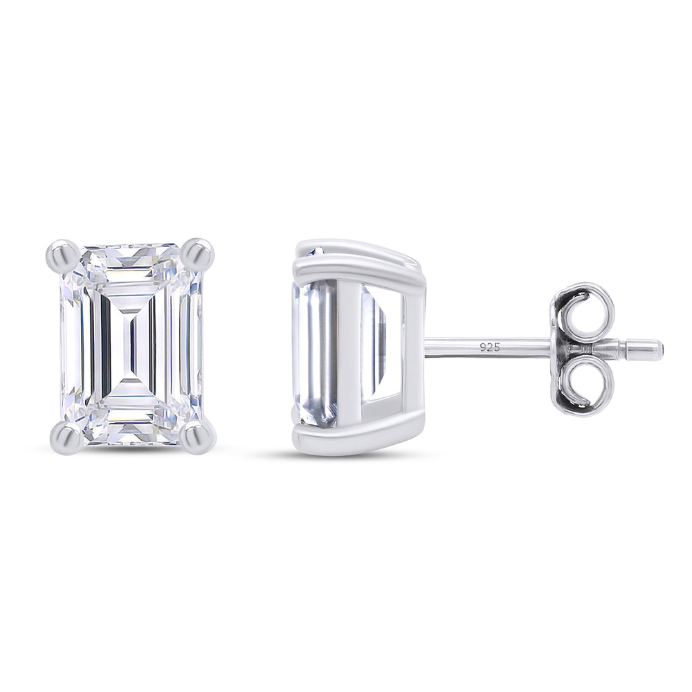 
                      
                        2 Carat Emerald Shape Lab Created Moissanite Diamond Solitaire Stud Earrings For Women In 925 Sterling Silver
                      
                    