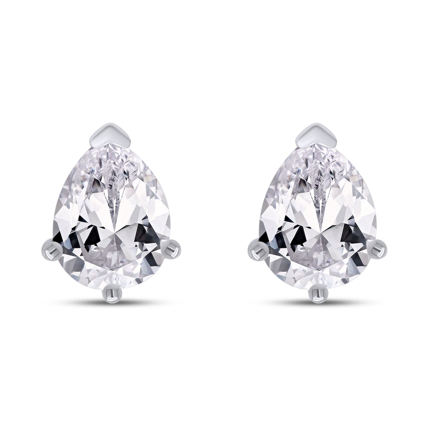 9X7MM Pear Lab Created Moissanite Diamond Solitaire Stud Earrings For Women In 925 Sterling Silver