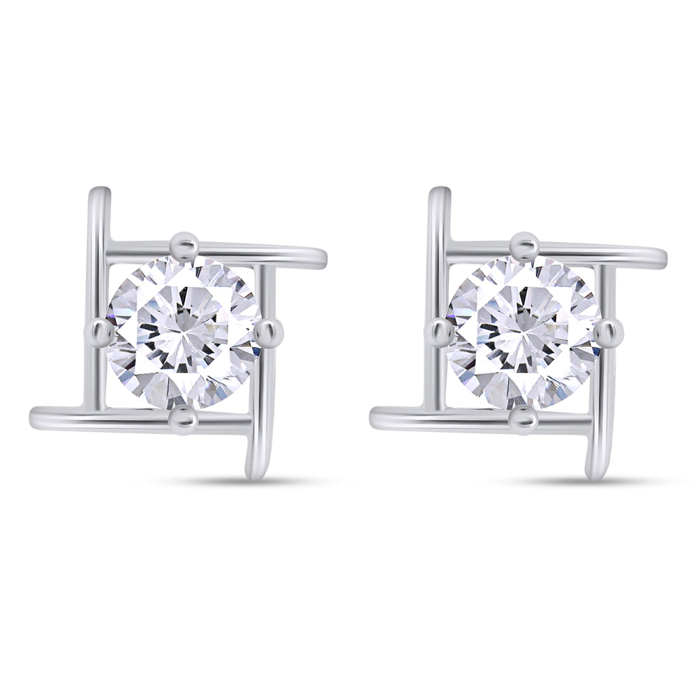 
                      
                        6MM Round Lab Created Moissanite Diamond Solitaire Stud Earrings For Women In 925 Sterling Silver
                      
                    