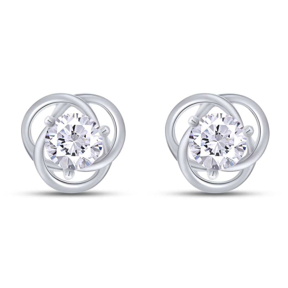 
                      
                        6MM Round Lab Created Moissanite Diamond Solitaire Love Knot Stud Earrings In 925 Sterling Silver
                      
                    