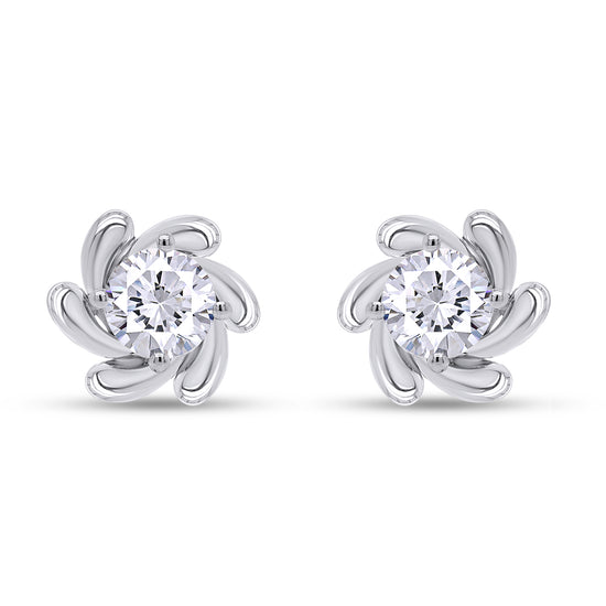 Load image into Gallery viewer, 1.50 Carat 6MM Round Lab Created Moissanite Diamond Pinwheel Flower Stud Earrings In 925 Sterling Silver
