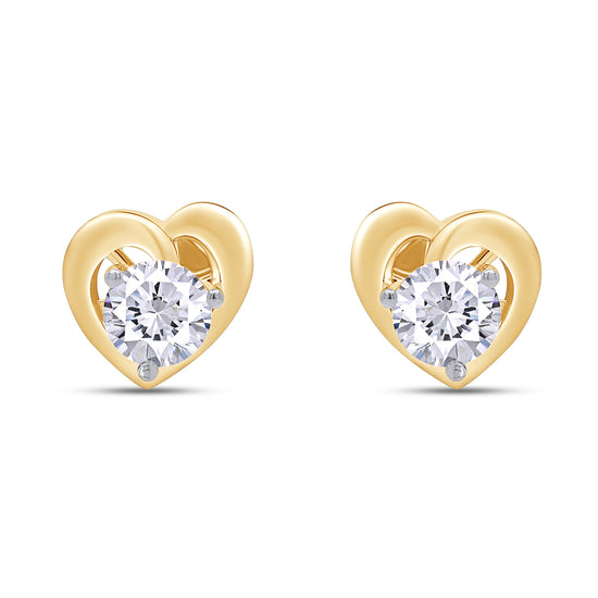 1.50 Carat 6MM Round Lab Created Moissanite Diamond Solitaire Heart Stud Earrings In 925 Sterling Silver