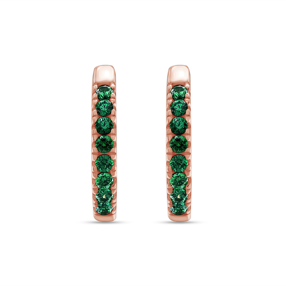 
                      
                        Round Cut Simulated Green Emerald Huggie Hoop Earrings For Womens In 10K Or 14K Solid Gold And 925 Sterling Silver
                      
                    