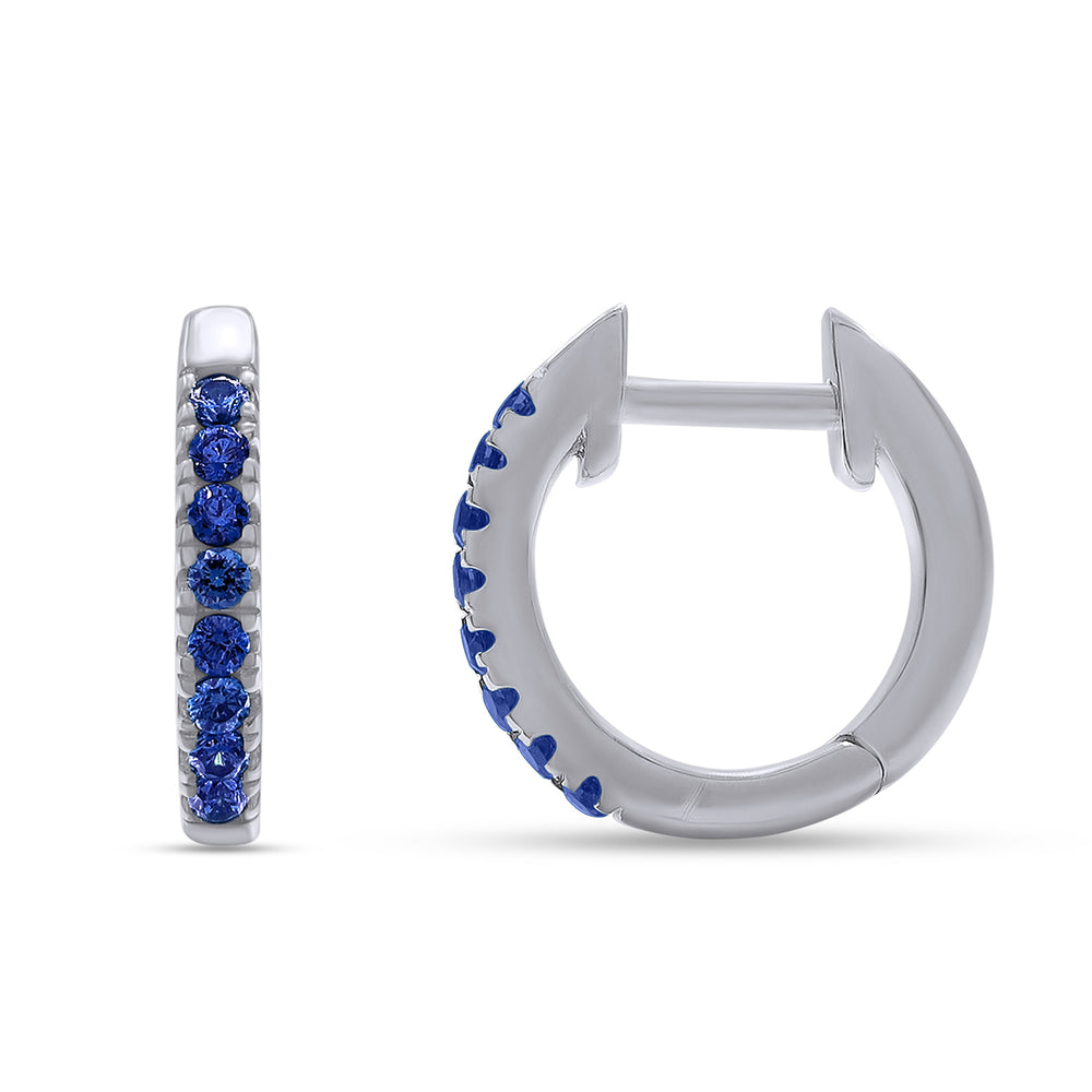 
                      
                        Round Cut Simulated Blue Sapphire Huggie Hoop Earrings For Womens In 10K Or 14K Solid Gold And 925 Sterling Silver
                      
                    