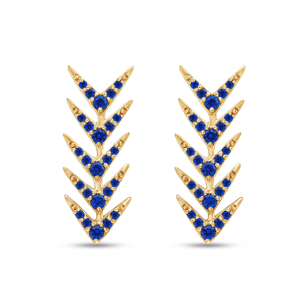 
                      
                        Round Cut Simulated Blue Sapphire Arrow Climbers Ear Crawler Earrings For Women In 10K Or 14K Solid Gold And 925 Sterling Silver
                      
                    