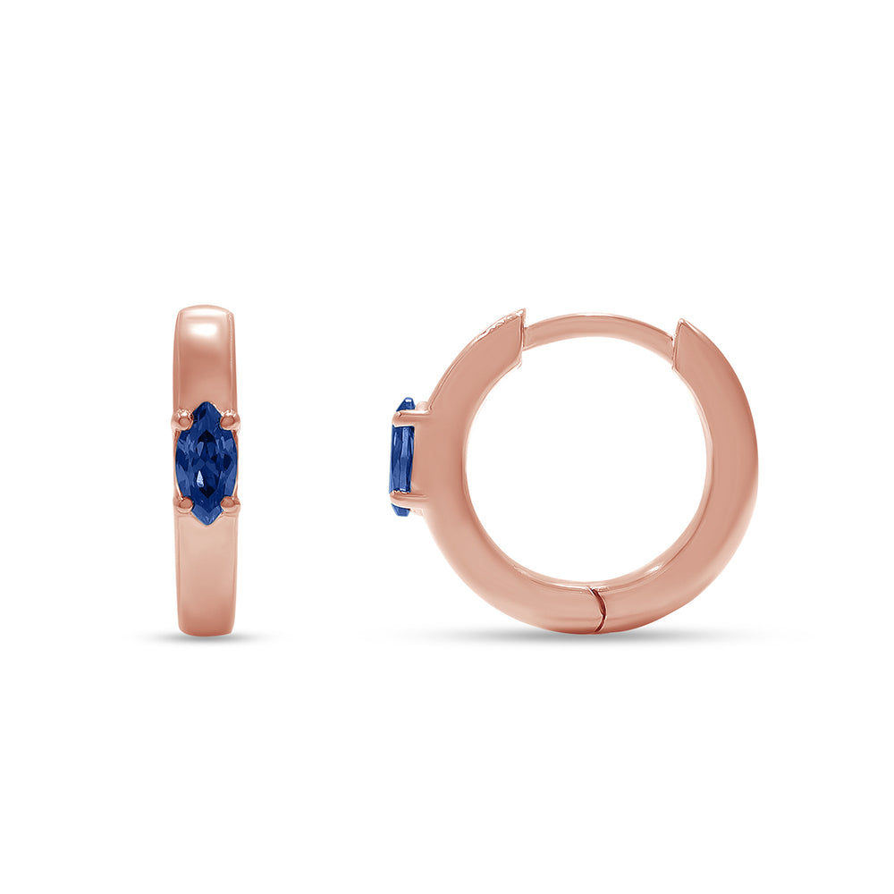 
                      
                        Marquise Cut Simulated Blue Sapphire Solitaire Huggie Hoop Earrings For Women In 10K Or 14K Solid Gold And 925 Sterling Silver
                      
                    