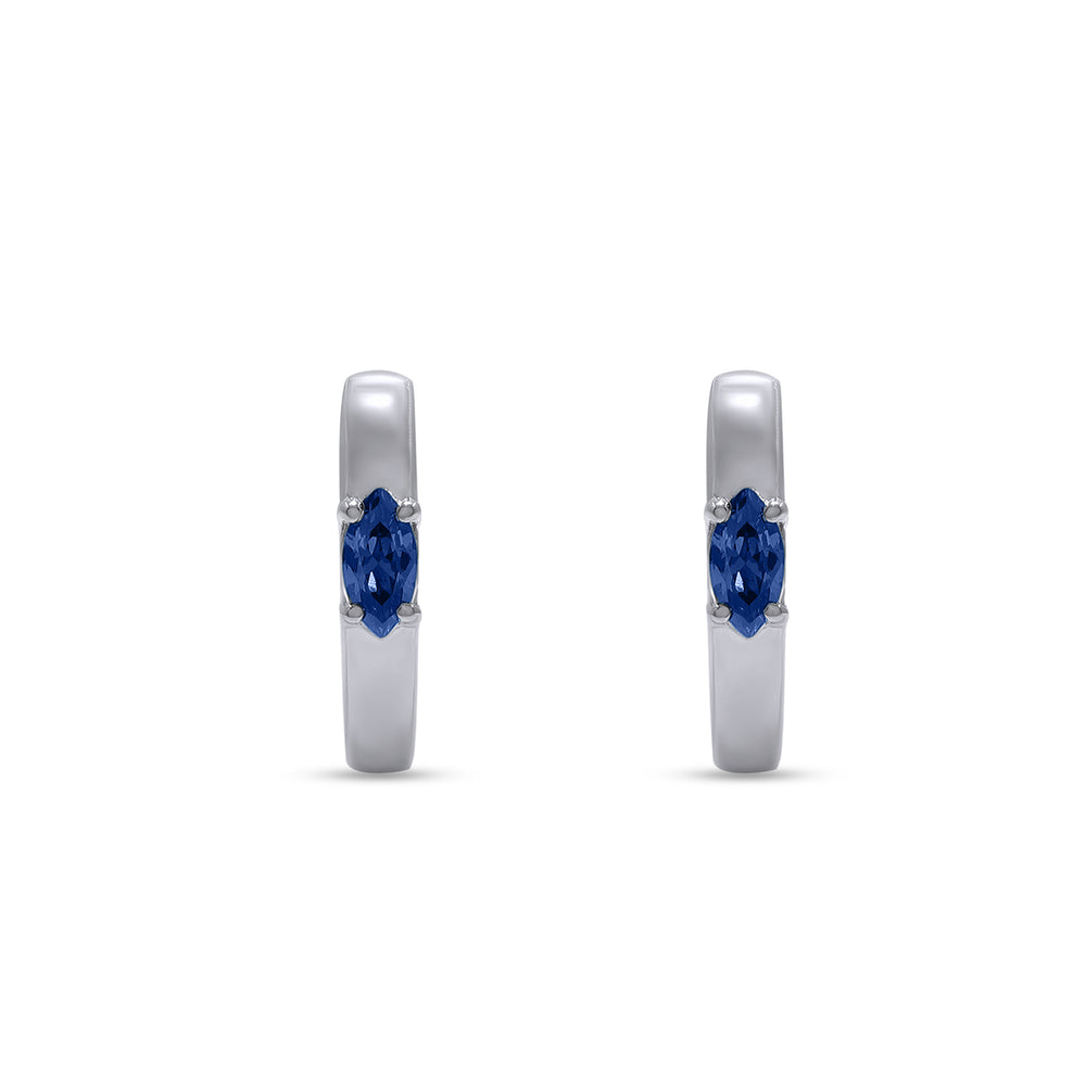 
                      
                        Marquise Cut Simulated Blue Sapphire Solitaire Huggie Hoop Earrings For Women In 10K Or 14K Solid Gold And 925 Sterling Silver
                      
                    