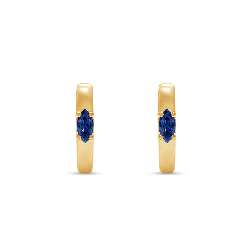 
                      
                        Marquise Cut Simulated Blue Sapphire Solitaire Huggie Hoop Earrings For Women In 10K Or 14K Solid Gold And 925 Sterling Silver
                      
                    