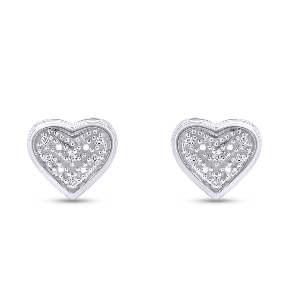 
                      
                        1/20 Carat Round Cut Natural Diamond Heart Stud Earrings in 925 Sterling Silver (0.05 Cttw)
                      
                    