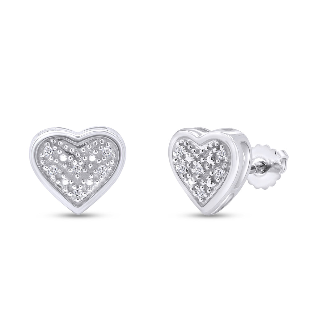 
                      
                        1/20 Carat Round Cut Natural Diamond Heart Stud Earrings in 925 Sterling Silver (0.05 Cttw)
                      
                    