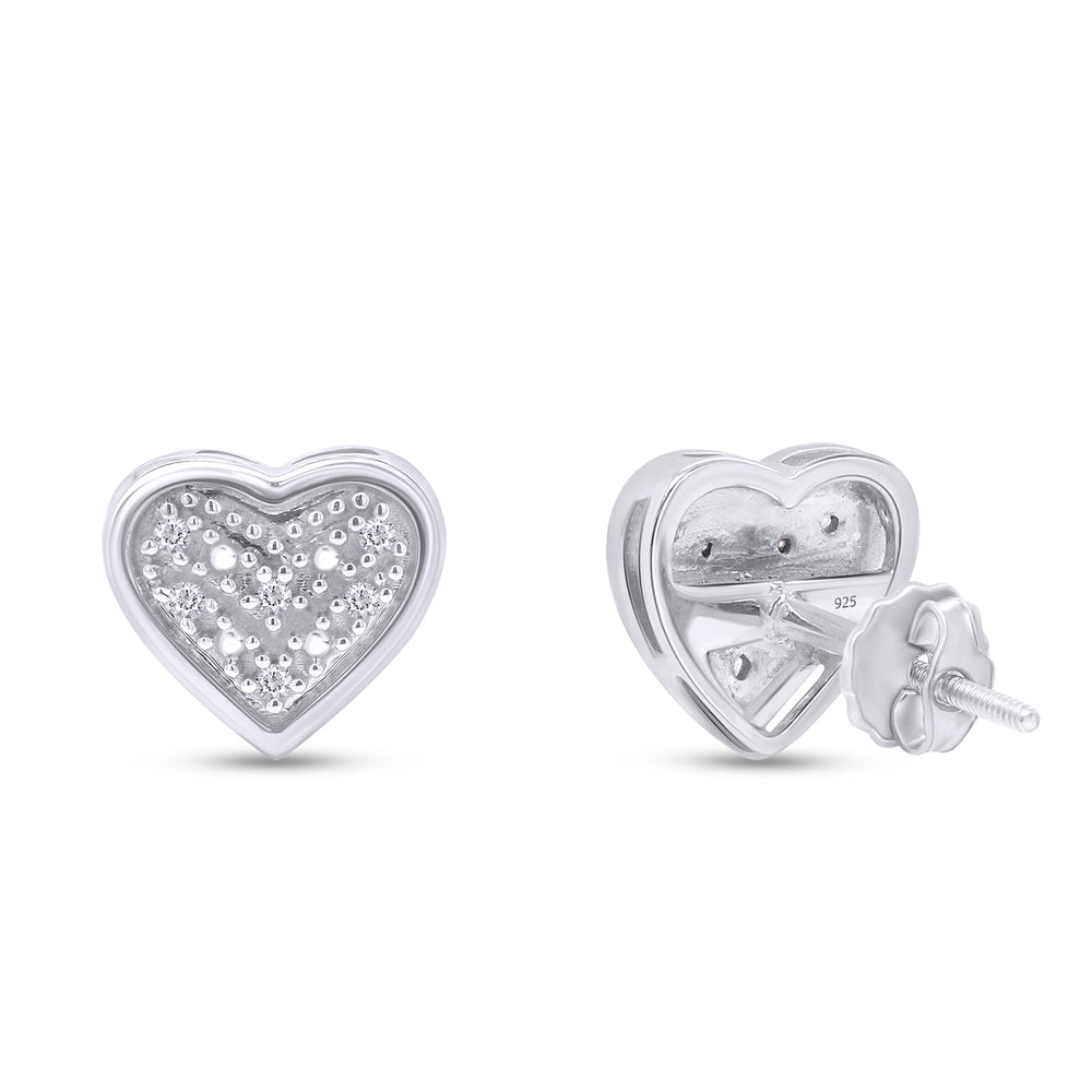 
                      
                        1/20 Carat Round Cut Natural Diamond Heart Stud Earrings in 925 Sterling Silver (0.05 Cttw)
                      
                    