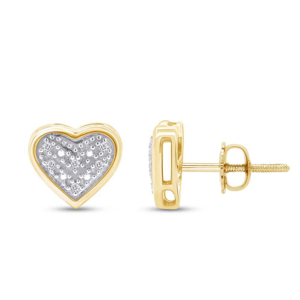 
                      
                        1/20 Carat Round Cut Natural Diamond Heart Stud Earrings in 925 Sterling Silver (0.05 Cttw)
                      
                    