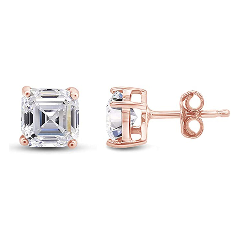 
                      
                        2 Carat Asscher Cut Cubic Zirconia Solitaire Stud Earrings for Women in 925 Sterling Silver
                      
                    