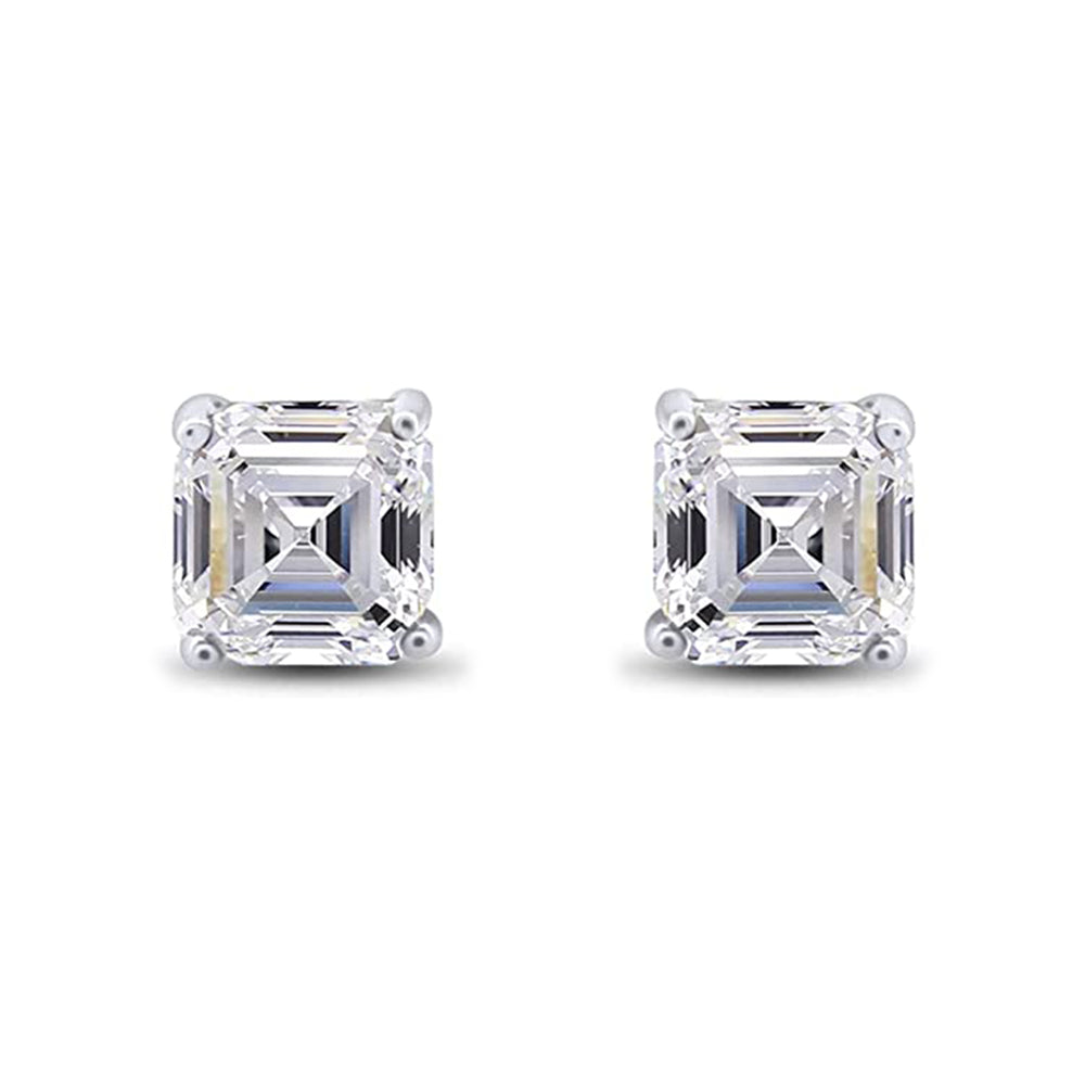 
                      
                        2 Carat Asscher Cut Cubic Zirconia Solitaire Stud Earrings for Women in 925 Sterling Silver
                      
                    